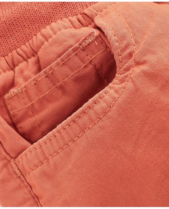 Babyhug Poplin Woven Full Length Solid Colour Trouser Pant - Orange