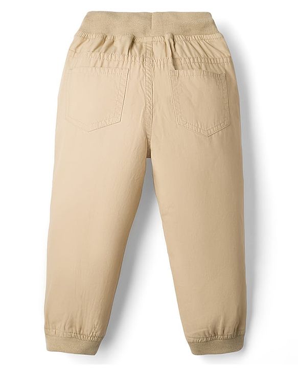 Babyhug Poplin Woven Full Length Solid Colour Trouser Pant - Orange