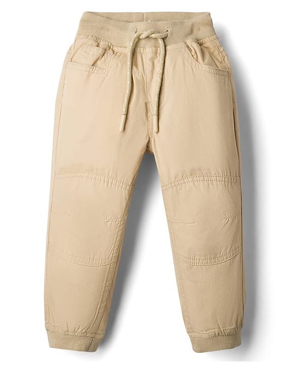 Babyhug Poplin Woven Full Length Solid Colour Trouser Pant - Orange