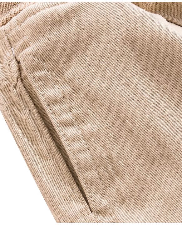 Babyhug Twill Woven Full Length Solid Colour Trouser With Stretch - Beige
