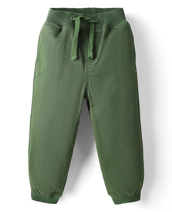 Babyhug Twill Woven Full Length Solid Colour Trouser With Stretch - Beige