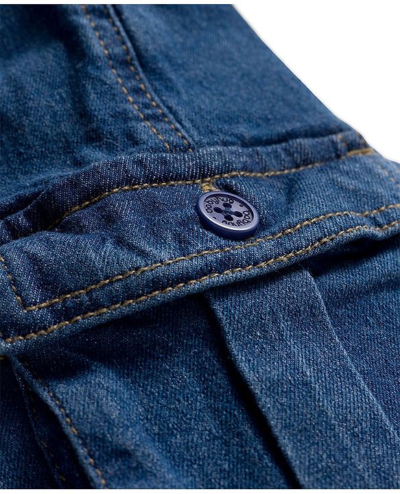 Babyhug Denim Full Length Washed Jeans With Stretch & Belt - Blue