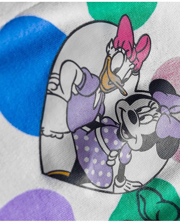 Babyhug Disney Interlock Knit Full Sleeves Footed Sleepsuit With Minnie Mouse Graphics Pack Of 2 - Blue & White