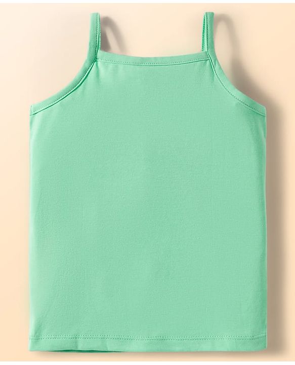 Babyhug Disney Knit Sleeveless Slips with With Minnie Mouse Graphics Pack of 3 - Light Green & Blue