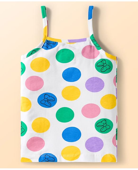 Babyhug Disney Knit Sleeveless Slips with With Minnie Mouse Graphics Pack of 3 - Light Green & Blue