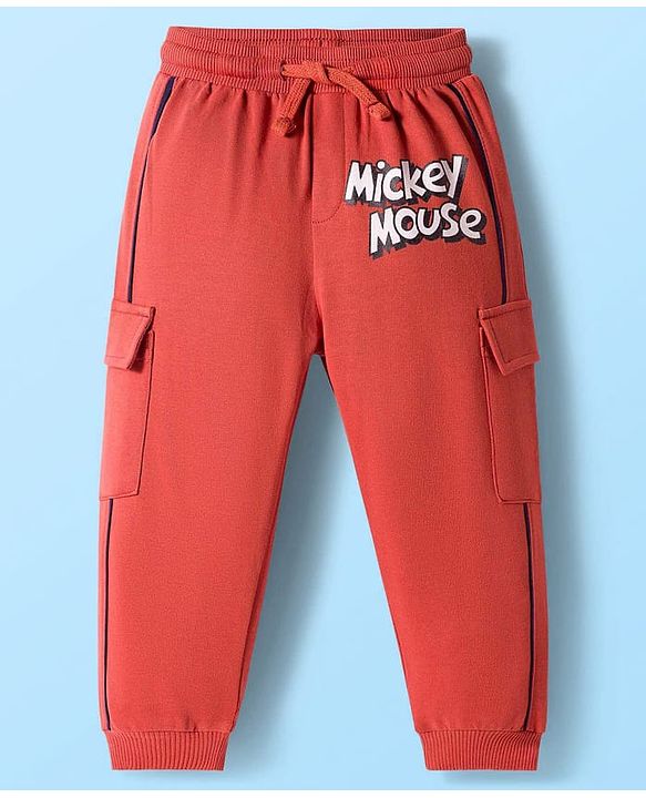 Babyhug Disney Single Jersey Knit Full Sleeves Cut & Sew T-Shirt & Lounge Pant Set with Mickey Mouse Graphics - Multicolor