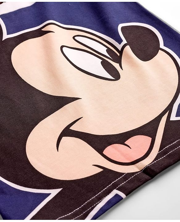 Babyhug Disney Single Jersey Knit Full Sleeves Cut & Sew T-Shirt & Lounge Pant Set with Mickey Mouse Graphics - Multicolor