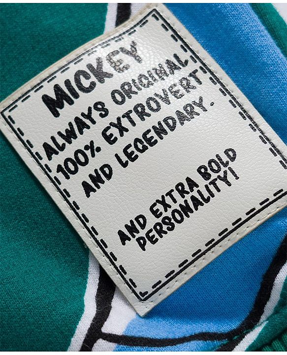 Babyhug Disney Terry Knit Full Sleeve Hooded T-Shirt and Jogger Set with Mickey & Friends and Ear Detailing - Dark Green