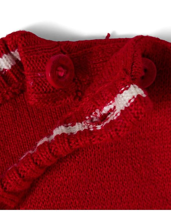 Babyhug Knit Full Sleeves Sweater Set with I love Mom Text Print - Red