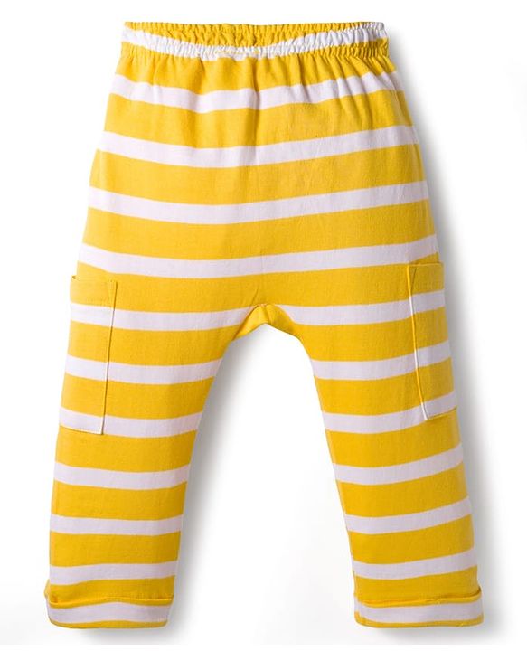 Babyhug Single Jersey Knit Full Sleeves T-Shirt & Lounge Pant Set With Animal Print - Yellow & Blue