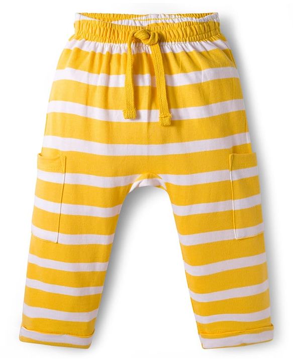 Babyhug Single Jersey Knit Full Sleeves T-Shirt & Lounge Pant Set With Animal Print - Yellow & Blue