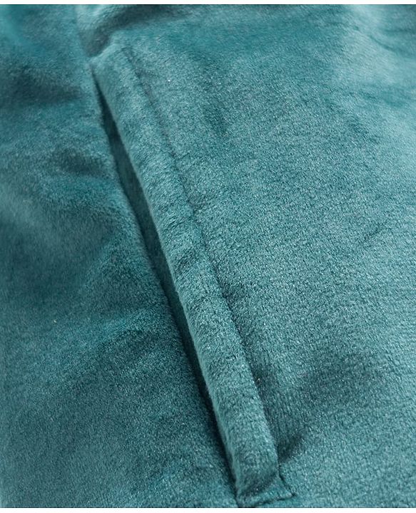 Babyhug Velour Knit Full Length Flared Solid Woollen Pant - Blue