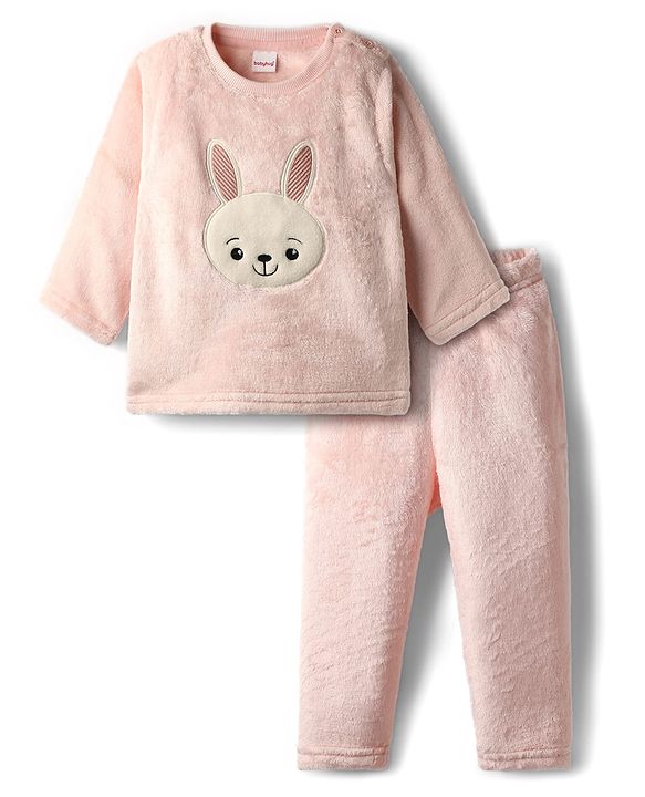 Babyhug Cotton Knit Full Sleeves T-Shirt Text Graphic Print - Pink