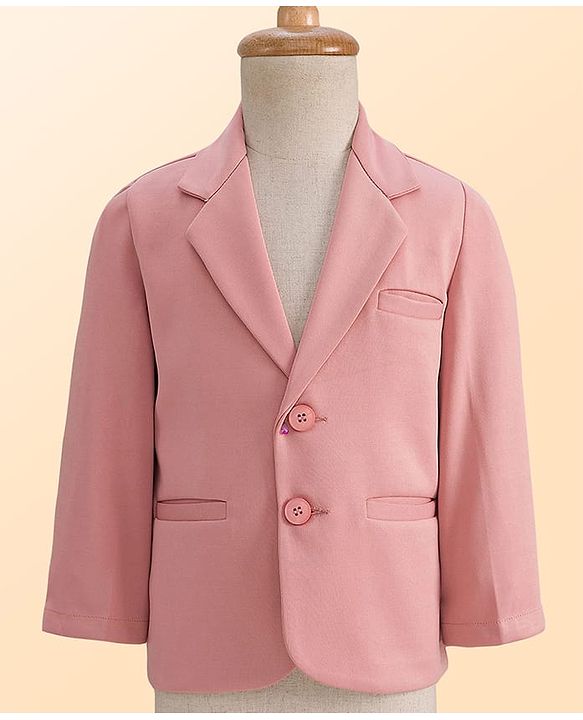 Babyhug Knit Full Sleeves Solid Color 3 Piece Party Suit with Bow - Pink