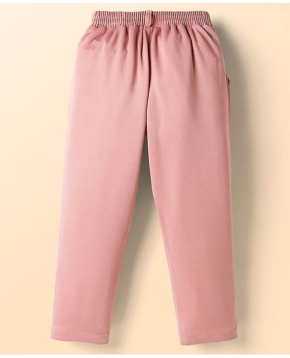 Babyhug Knit Full Sleeves Solid Color 3 Piece Party Suit with Bow - Pink