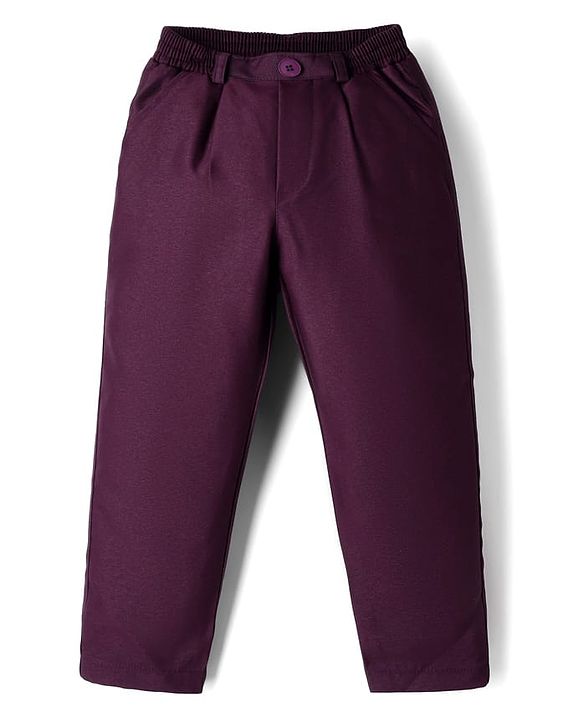 Babyhug Woven Full Sleeves Solid Color 4 Piece Party Suit with Bow Applique - Maroon