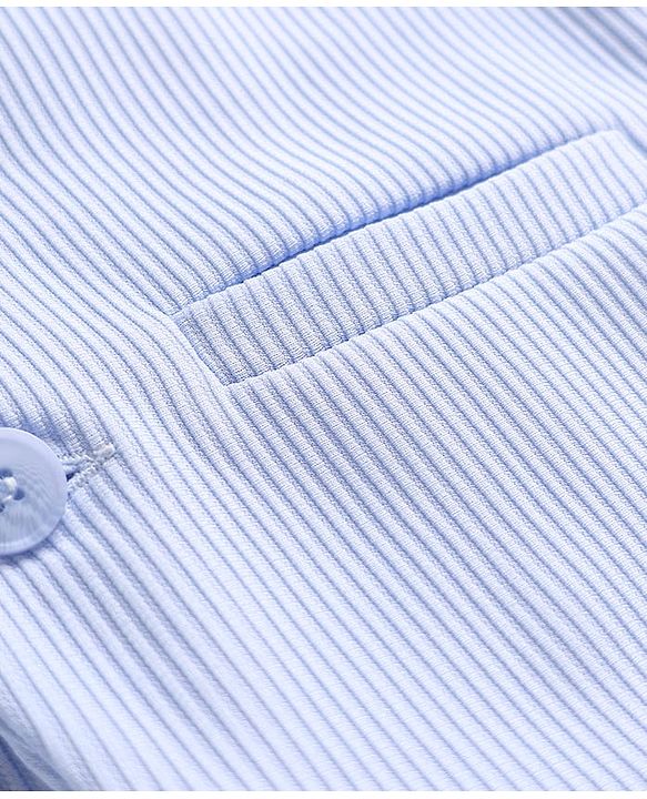 Babyhug Knit Full Sleeves Solid Coloured Partywear Blazer With Printed Tee - Light Blue