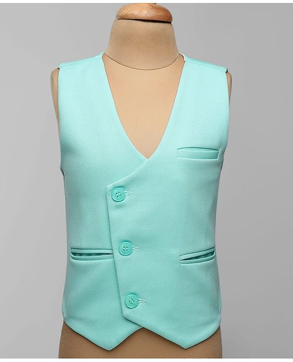 Babyhug Knit Full Sleeves Solid Color 3 Piece Party Suit with Bow Applique - Mint