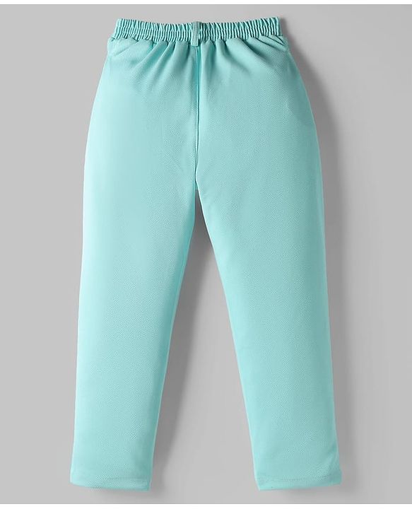 Babyhug Knit Full Sleeves Solid Color 3 Piece Party Suit with Bow Applique - Mint
