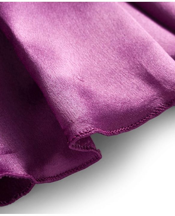 Babyhug Woven Sleeveless Pleated Party Dress With Floral Corsage - Purple