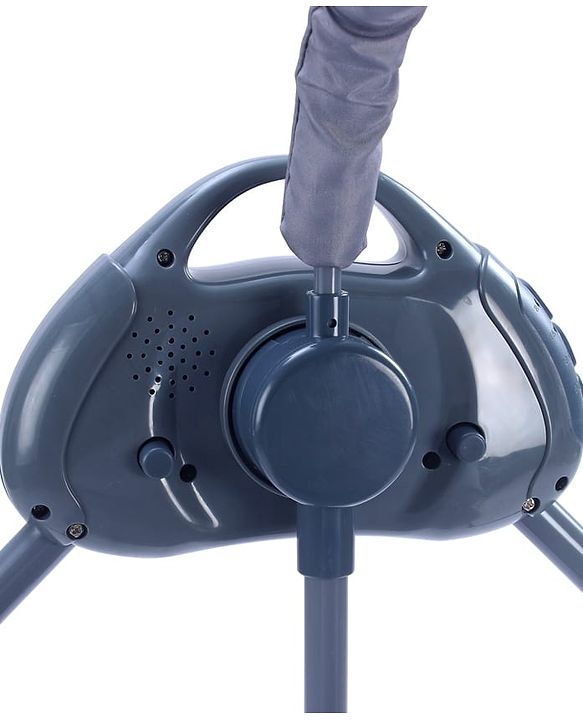Babyhug Automatic Baby Swing Cradle With Remote Controller- Dark Grey| 5 Swing Speed| Quilted Bassinet| Works on Battery & Adapter| Pre-set Off Timer| In-built Music| Canopy Style Mosquito Net