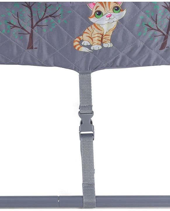 Babyhug Automatic Baby Swing Cradle With Remote Controller- Dark Grey| 5 Swing Speed| Quilted Bassinet| Works on Battery & Adapter| Pre-set Off Timer| In-built Music| Canopy Style Mosquito Net