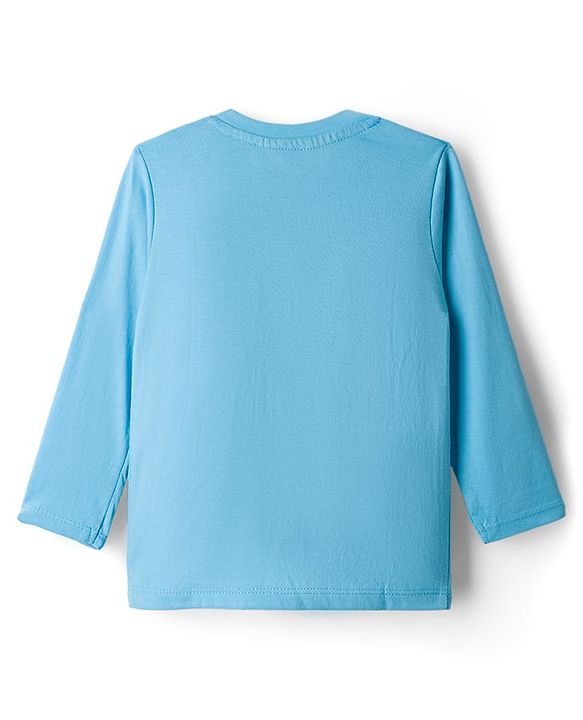 Babyhug 100% Cotton Knit Full Sleeves T-Shirts With Vehicle Print Pack of 3 - Red Navy Blue & Light Blue