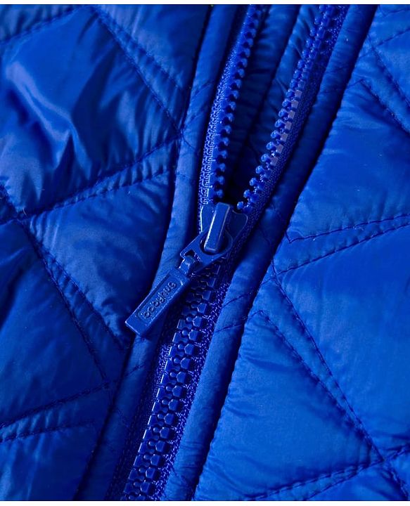 Babyhug Woven Sleeveless Hooded Quilted Winter Jacket - Royal Blue