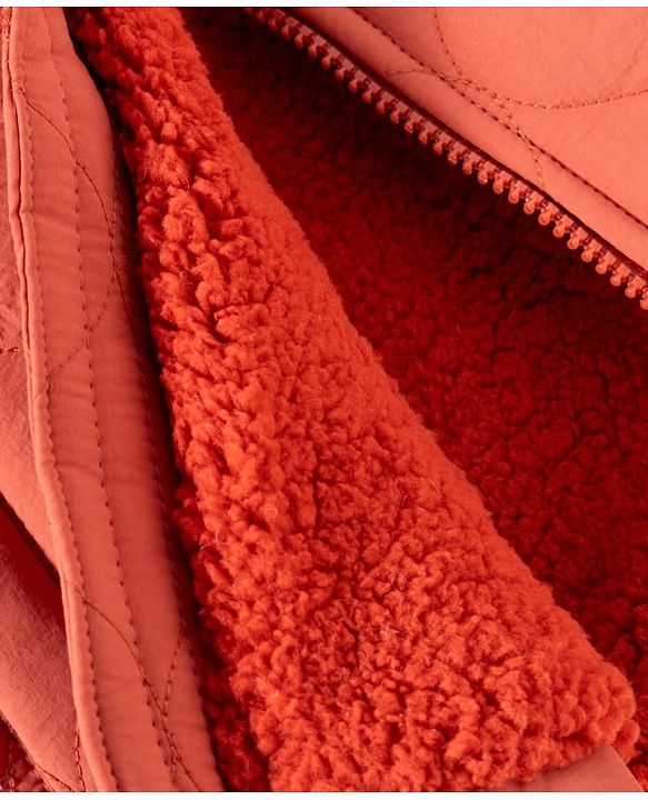 Babyhug Woven Full Sleeves Solid Hooded Quilted Jacket - Rust Orange
