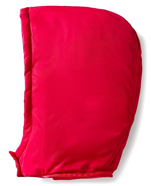 Babyhug Woven Full Sleeves Solid Colour Quilted Winter Jacket With Detachable Hood - Red