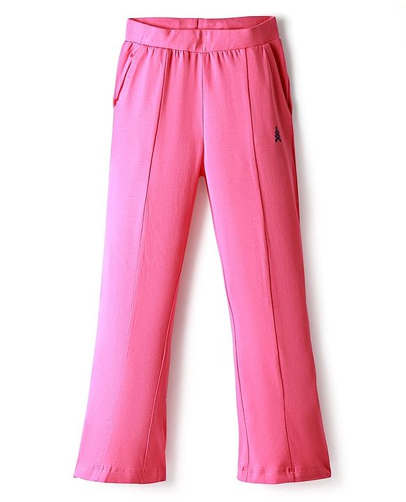 Pine Kids Knit Full Length Solid Color Leggings - Dark Pink