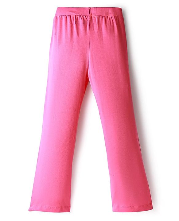 Pine Kids Knit Full Length Solid Color Leggings - Dark Pink