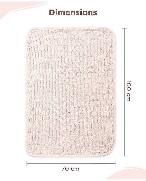 Babyhug Premium Cotton Knitted & Fur All Seasons Blanket - Off White