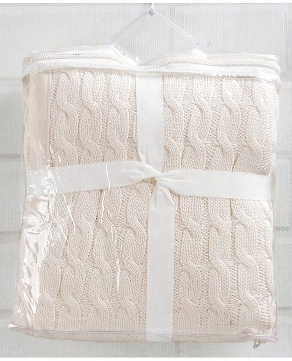 Babyhug Premium Cotton Knitted & Fur All Seasons Blanket - Off White