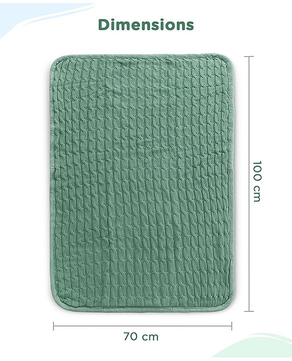 Babyhug Premium Cotton Knitted & Fur All Seasons Blanket - Off White