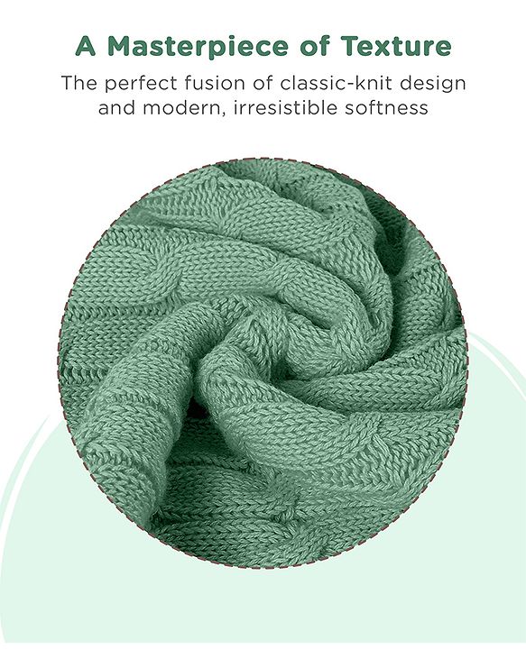 Babyhug Premium Cotton Knitted & Fur All Seasons Blanket - Off White