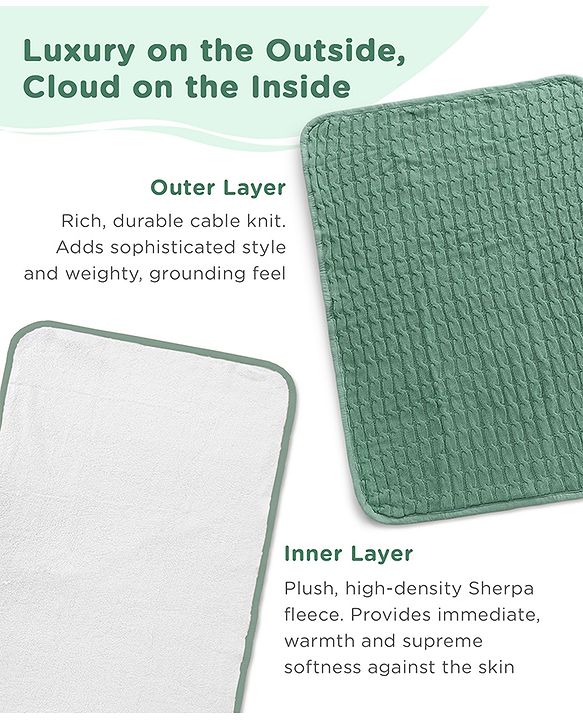 Babyhug Premium Cotton Knitted & Fur All Seasons Blanket - Off White