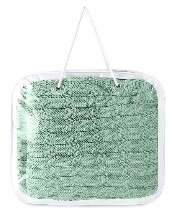 Babyhug Premium Cotton Knitted & Fur All Seasons Blanket - Off White