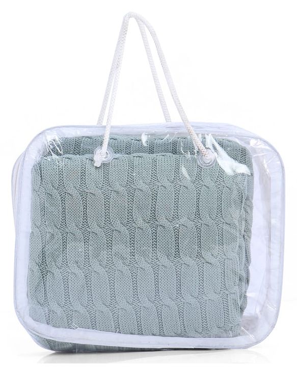 Babyhug Premium Cotton Knitted & Fur All Seasons Blanket - Off White