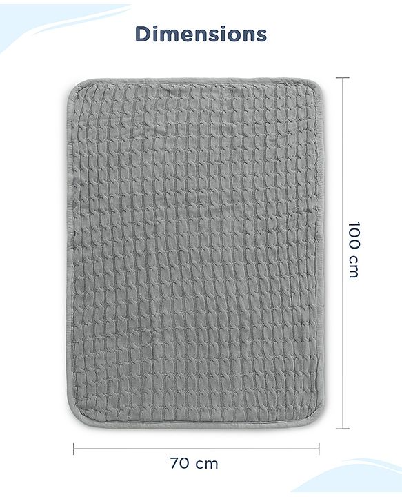 Babyhug Premium Cotton Knitted & Fur All Seasons Blanket - Off White