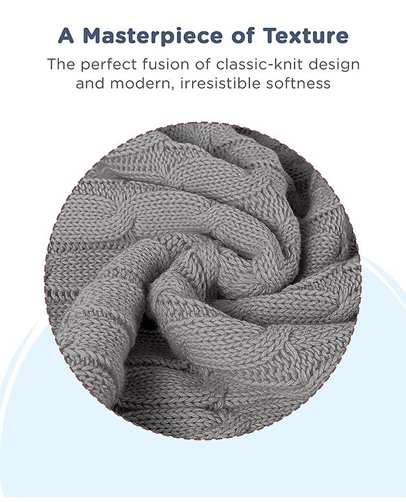 Babyhug Premium Cotton Knitted & Fur All Seasons Blanket - Off White