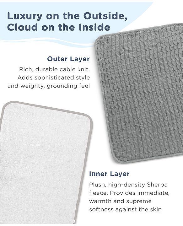 Babyhug Premium Cotton Knitted & Fur All Seasons Blanket - Off White