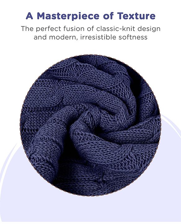 Babyhug Premium Cotton Knitted & Fur All Seasons Blanket - Off White