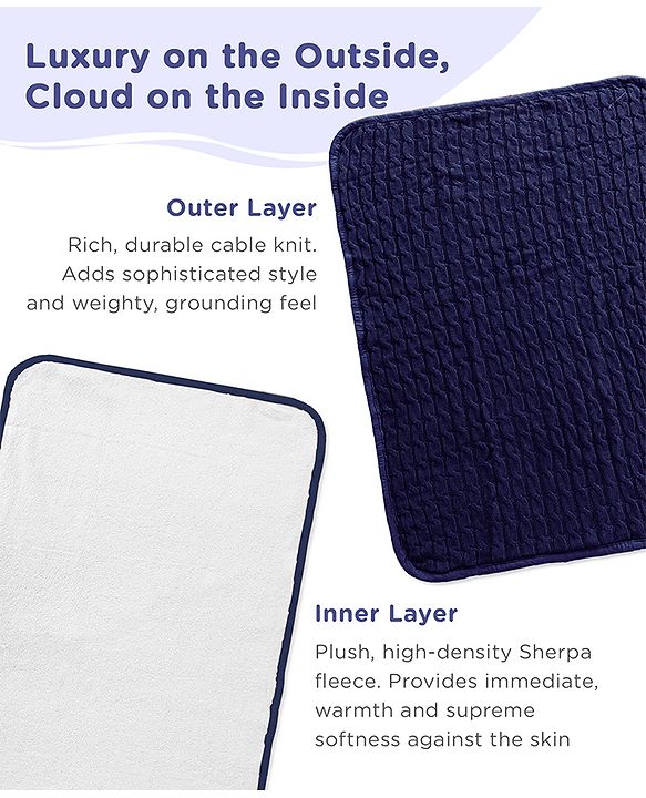 Babyhug Premium Cotton Knitted & Fur All Seasons Blanket - Off White