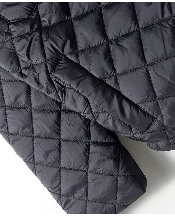 Babyhug Woven Full Sleeves Solid Hooded Quilted Jacket - Black