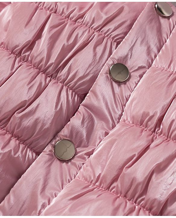 Babyhug Woven Full Sleeves Solid Color Hooded Padded Winter Jacket with Ear Applique - Pink