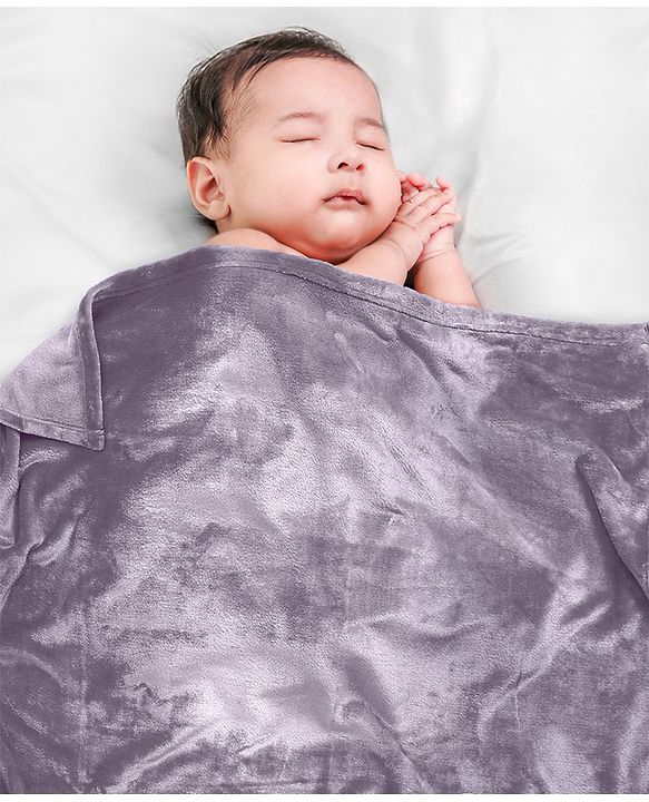 Babyhug Super Soft Coral Fleece Baby Blanket with Ultra-Soft Lightweight & Breathable Blanket  - Grey