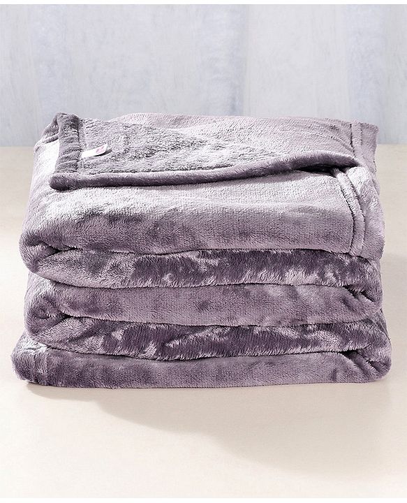 Babyhug Super Soft Coral Fleece Baby Blanket with Ultra-Soft Lightweight & Breathable Blanket  - Grey