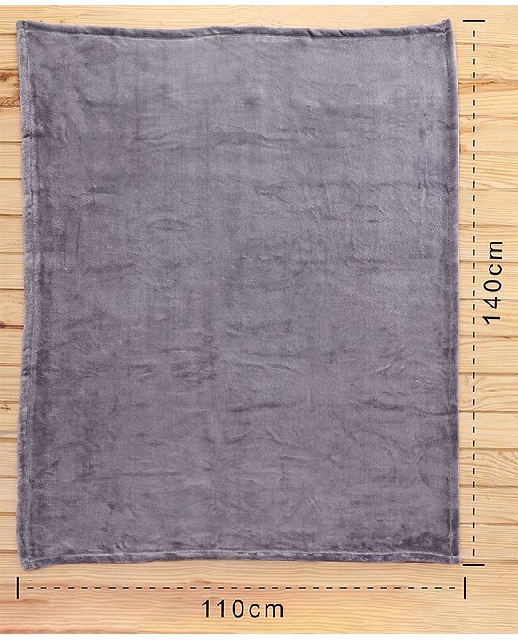 Babyhug Super Soft Coral Fleece Baby Blanket with Ultra-Soft Lightweight & Breathable Blanket  - Grey