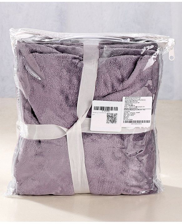 Babyhug Super Soft Coral Fleece Baby Blanket with Ultra-Soft Lightweight & Breathable Blanket  - Grey